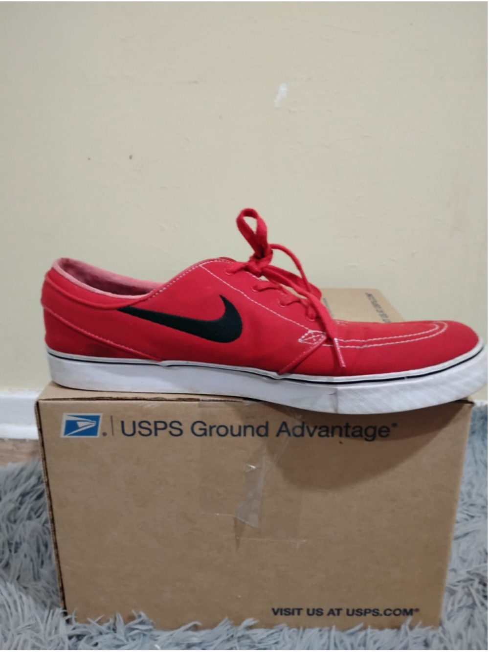 Nike SB Stefan Janoski Shoes Mens Size 14 Red Canvas Skateboarding 615957-603 - Picture 10 of 12